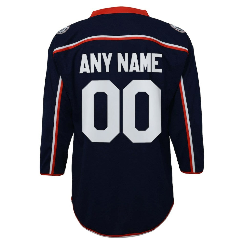 NHL,Custom Columbus Blue Jackets Youth Home Replica Custom Jersey - Navy