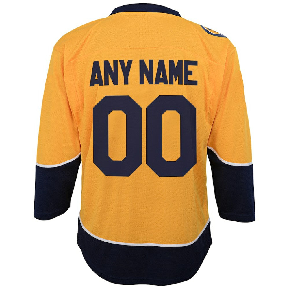 NHL,Custom Nashville Predators Youth Home Replica Custom Jersey - Gold