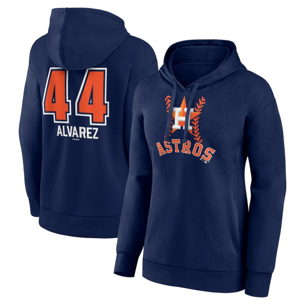 Yordan Alvarez Houston Astros Women's Fastball Player Name & Number Pullover Hoodie - Navy Hoodies