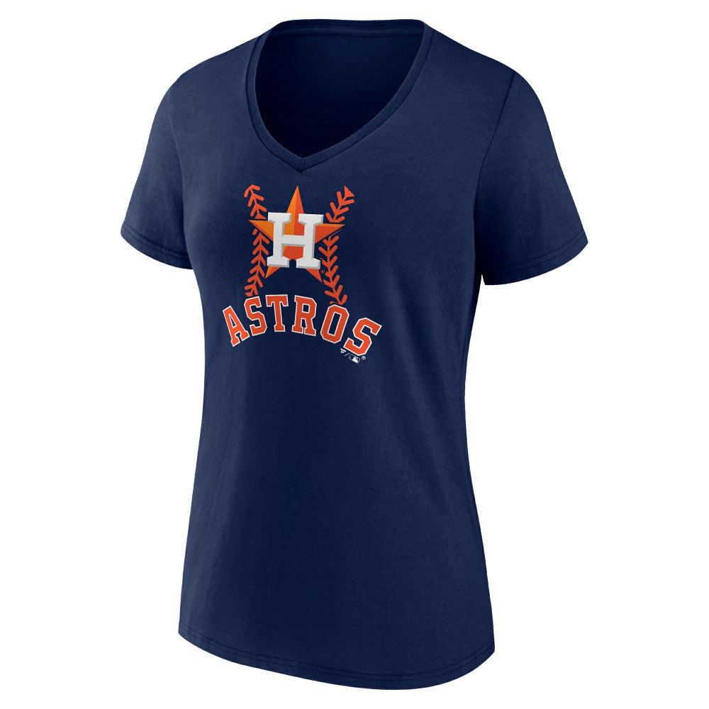 Yordan Alvarez Houston Astros Women's Fastball Player Name & Number V-Neck T-Shirt - Navy T-shirts