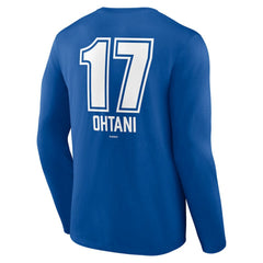 Shohei Ohtani Los Angeles Dodgers Fastball Player Name & Number Long Sleeve T-Shirt - Royal T-shirts