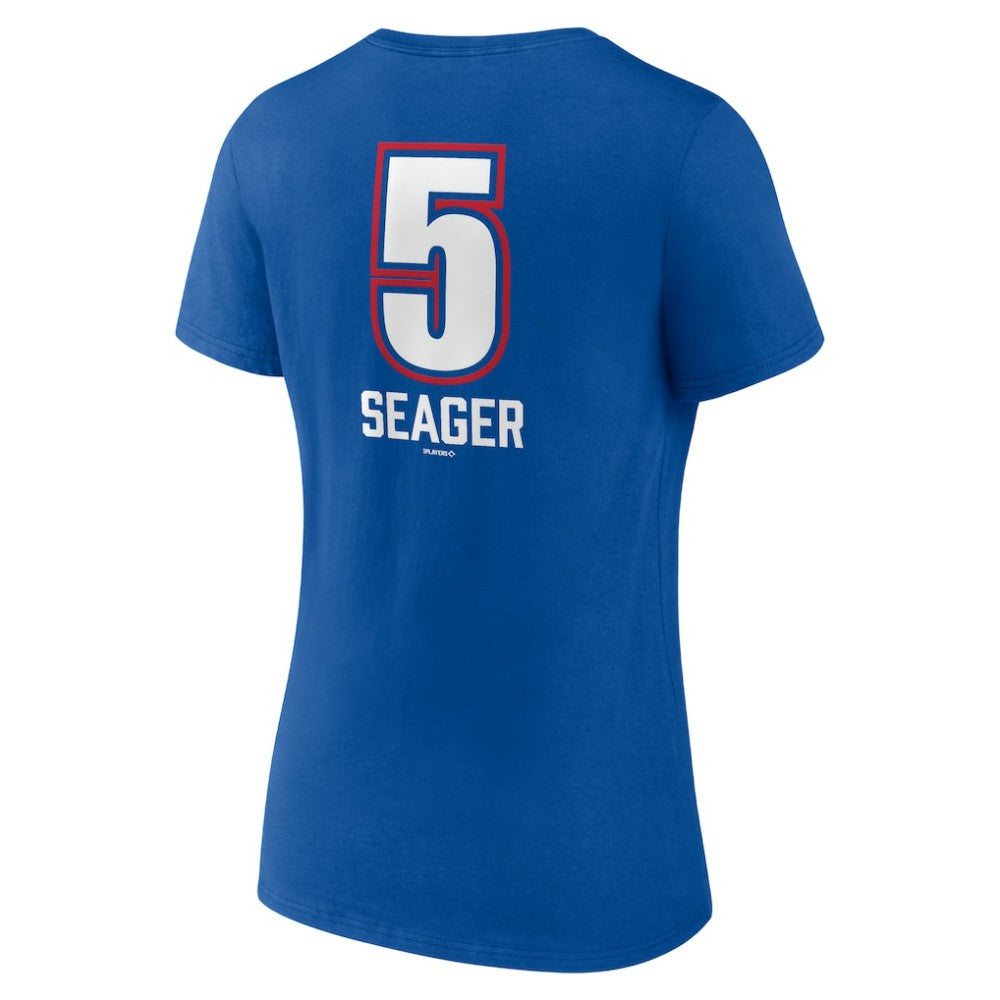 Corey Seager Texas Rangers Women's Fastball Player Name & Number V-Neck T-Shirt - Royal T-shirts
