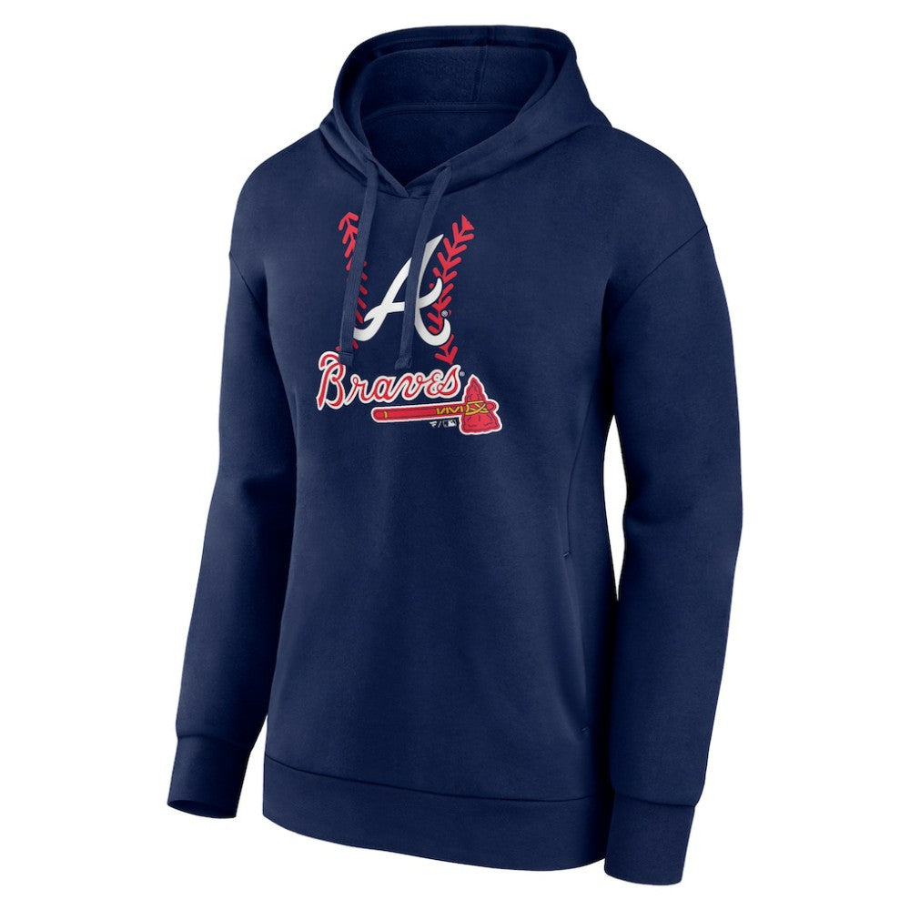 Austin Riley Atlanta Braves Women's Fastball Player Name & Number Pullover Hoodie - Navy Hoodies