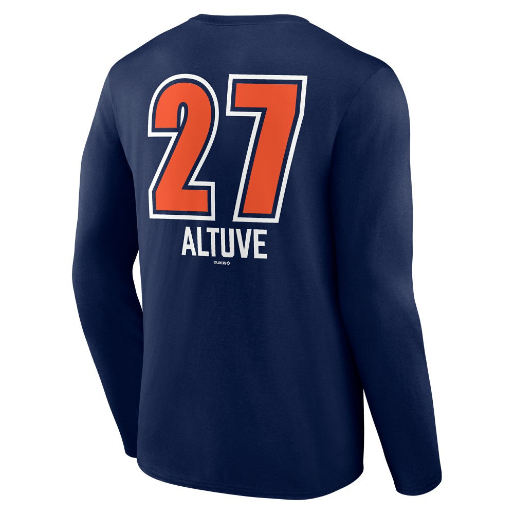 Jose Altuve Houston Astros Fastball Player Name & Number Long Sleeve T-Shirt - Navy T-shirts