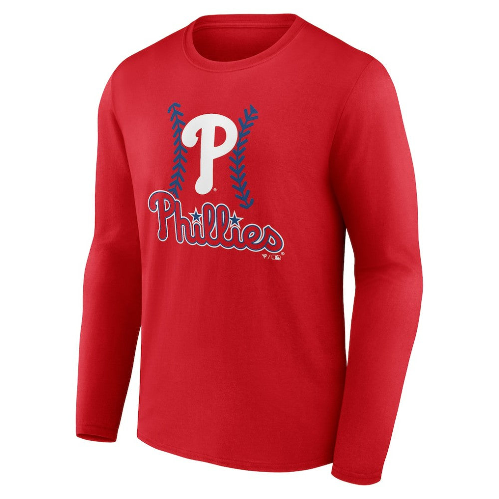 Kyle Schwarber Philadelphia Phillies Fastball Player Name & Number Long Sleeve T-Shirt - Red T-shirts