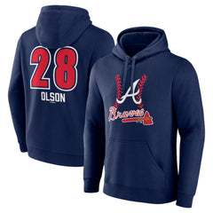 Matt Olson Atlanta Braves Fastball Player Name & Number Pullover Hoodie - Navy Hoodies