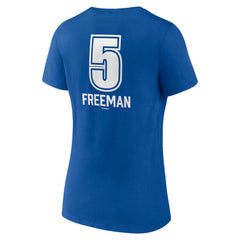 Freddie Freeman Los Angeles Dodgers Women's Fastball Player Name & Number V-Neck T-Shirt - Royal T-shirts