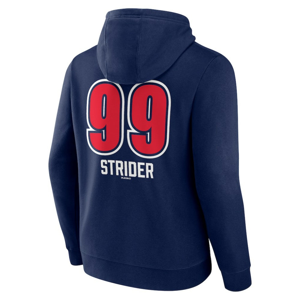 Spencer Strider Atlanta Braves Fastball Player Name & Number Pullover Hoodie - Navy Hoodies