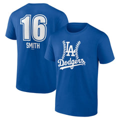 Will Smith Los Angeles Dodgers Fastball Player Name & Number T-Shirt - Royal T-shirts