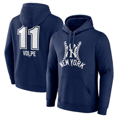 Anthony Volpe New York Yankees Fastball Player Name & Number Pullover Hoodie - Navy Hoodies