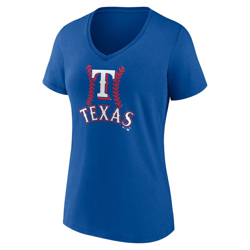 Josh Jung Texas Rangers Women's Fastball Player Name & Number V-Neck T-Shirt - Royal T-shirts