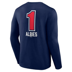 Ozzie Albies Atlanta Braves Fastball Player Name & Number Long Sleeve T-Shirt - Navy T-shirts