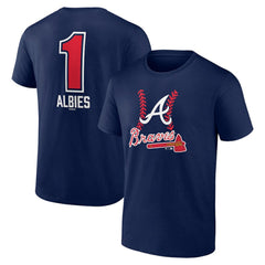 Ozzie Albies Atlanta Braves Fastball Player Name & Number T-Shirt - Navy T-shirts