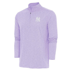 New York Yankees Antigua Hunk Quarter-Zip Top - Lavender Tops