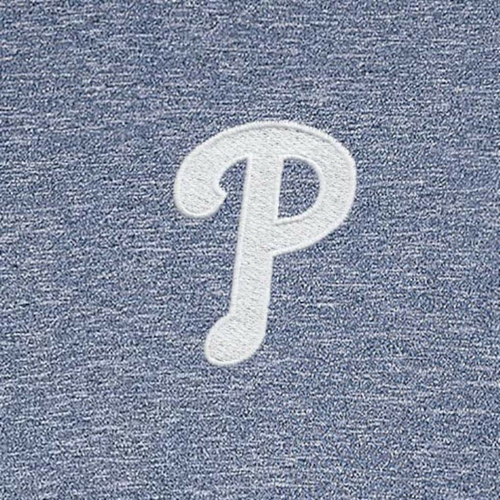 Philadelphia Phillies Antigua Hunk Quarter-Zip Top - Heather Navy Tops