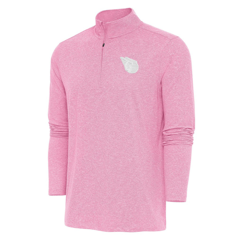 Cleveland Guardians Antigua Hunk Quarter-Zip Top - Pink Tops