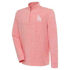 Los Angeles Dodgers Antigua Bright Quarter-Zip Pullover Top - Coral Pullover