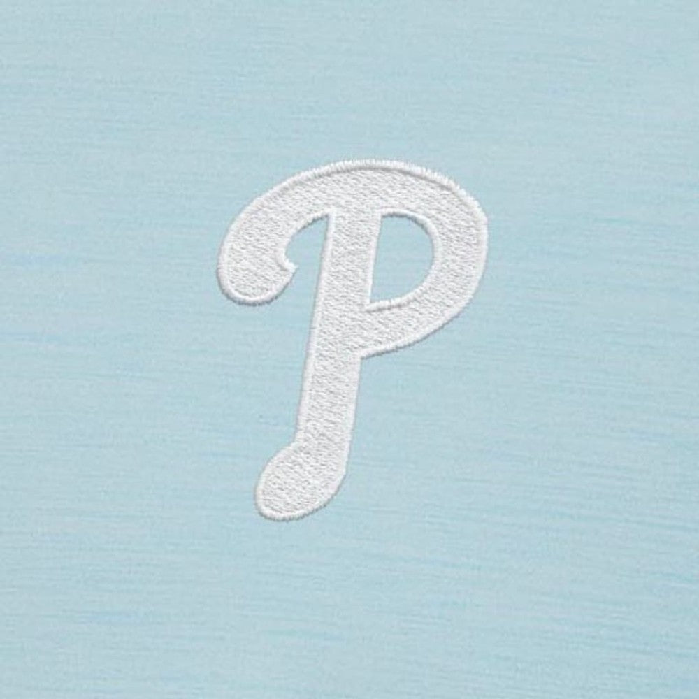 Philadelphia Phillies Antigua Bright Quarter-Zip Pullover Top - Powder Blue Pullover