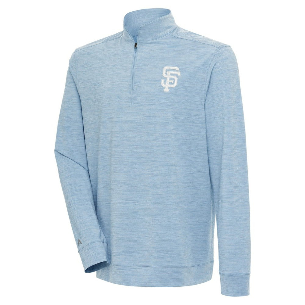 San Francisco Giants Antigua Bright Quarter-Zip Pullover Top - Light Blue Pullover
