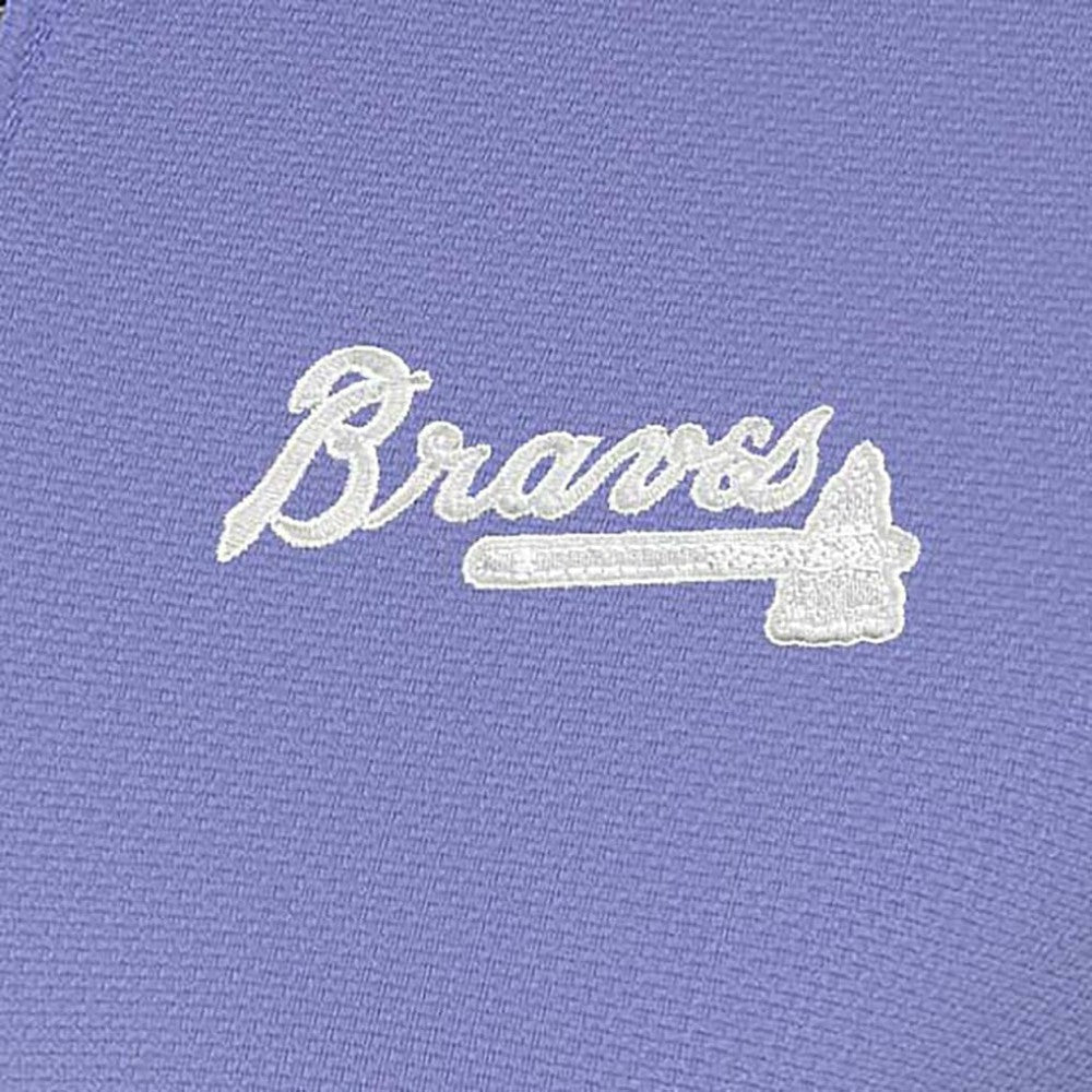 Atlanta Braves Antigua Women's Finish Quarter-Zip Pullover Top - Purple Pullover