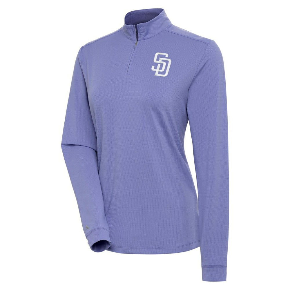 San Diego Padres Antigua Women's Finish Quarter-Zip Pullover Top - Purple Pullover