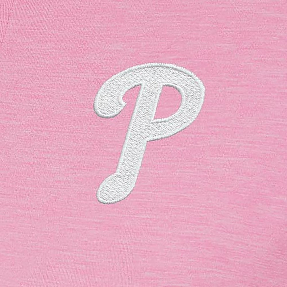 Philadelphia Phillies Antigua Women's Mentor Quarter-Zip Pullover Top - Pink Pullover