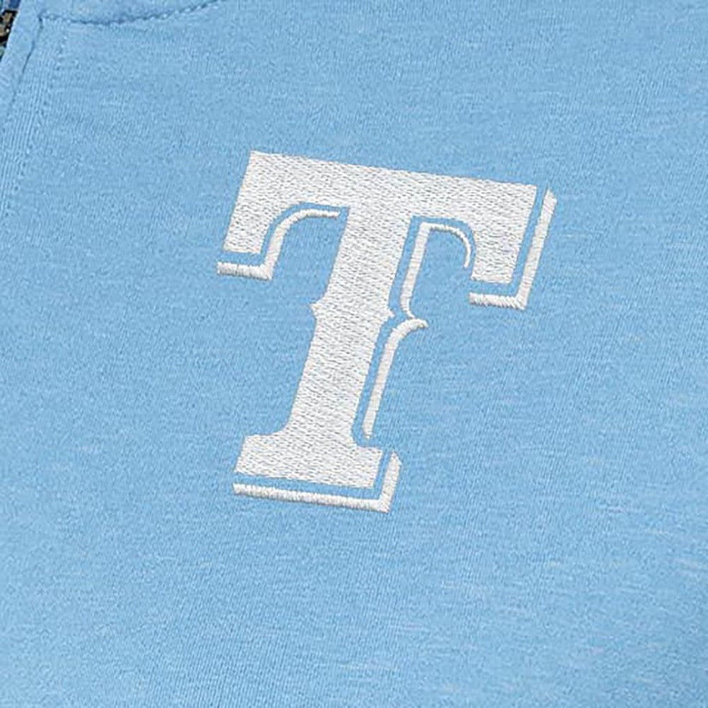 Texas Rangers Antigua Women's Mentor Quarter-Zip Pullover Top - Light Blue Pullover
