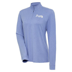 Atlanta Braves Antigua Women's Mentor Quarter-Zip Pullover Top - Lavender Pullover