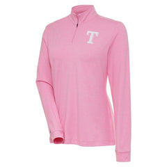 Texas Rangers Antigua Women's Mentor Quarter-Zip Pullover Top - Pink Pullover