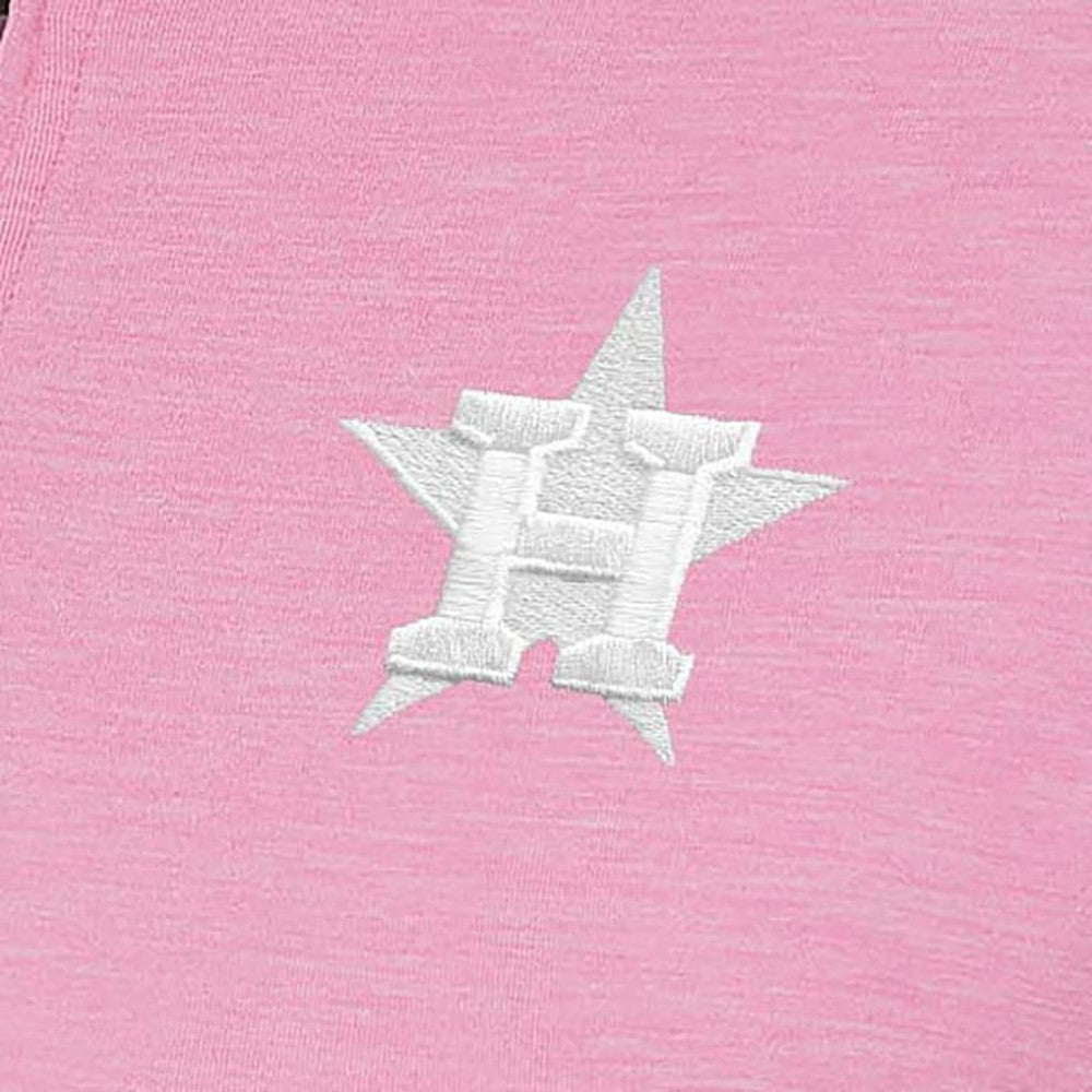 Houston Astros Antigua Women's Mentor Quarter-Zip Pullover Top - Pink Pullover