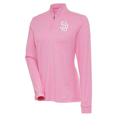 San Diego Padres Antigua Women's Mentor Quarter-Zip Pullover Top - Pink Pullover