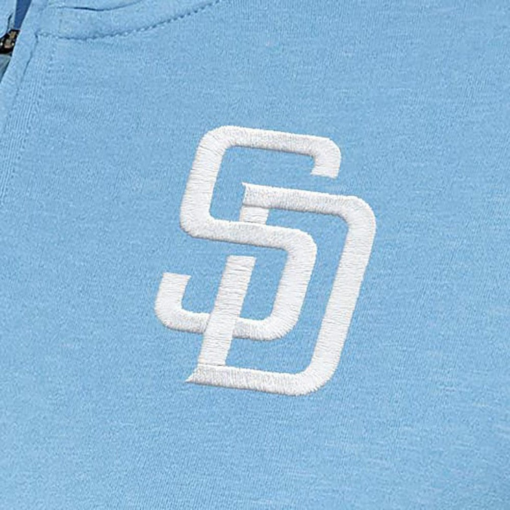 San Diego Padres Antigua Women's Mentor Quarter-Zip Pullover Top - Light Blue Pullover