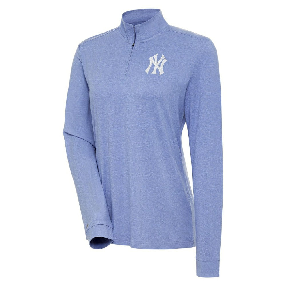 New York Yankees Antigua Women's Mentor Quarter-Zip Pullover Top - Lavender Pullover