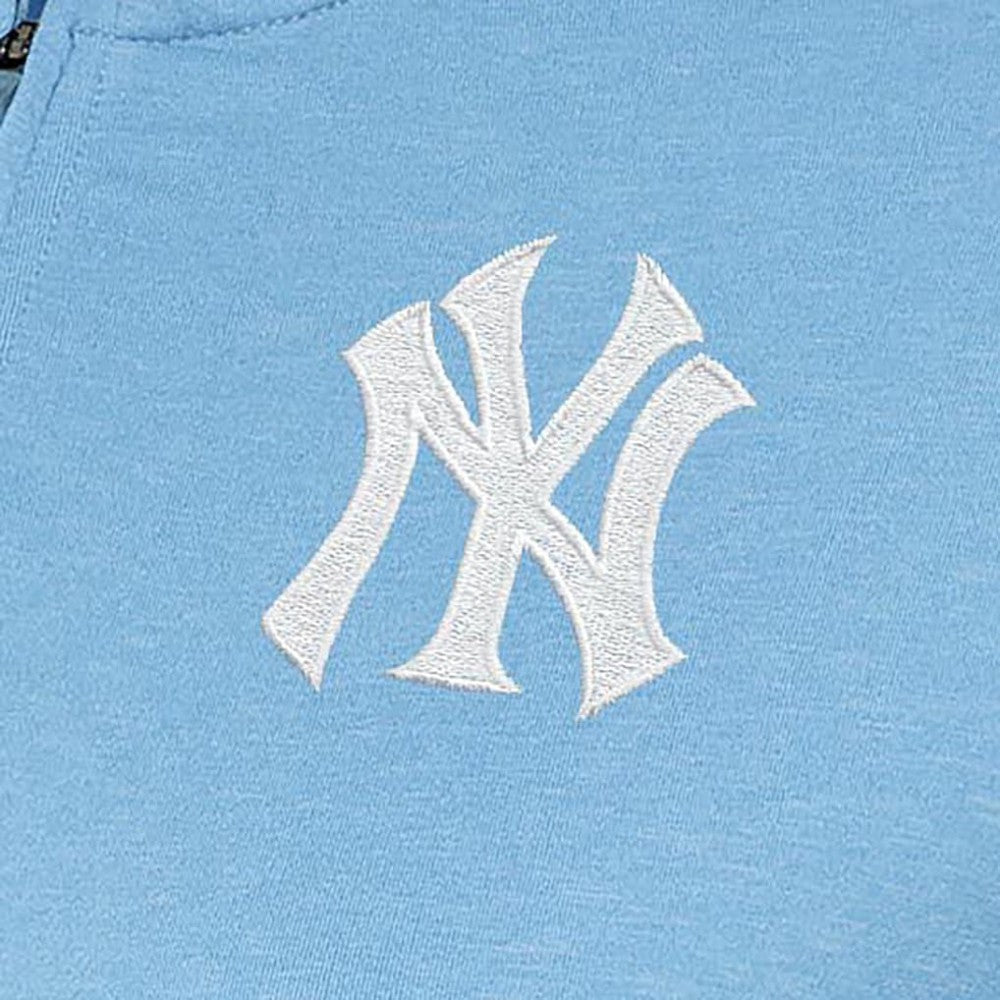 New York Yankees Antigua Women's Mentor Quarter-Zip Pullover Top - Light Blue Pullover