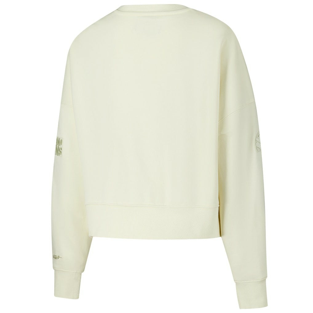 Cleveland Browns Pro Standard Triple Tonal Cropped Fleece Pullover Sweatshirt Cream