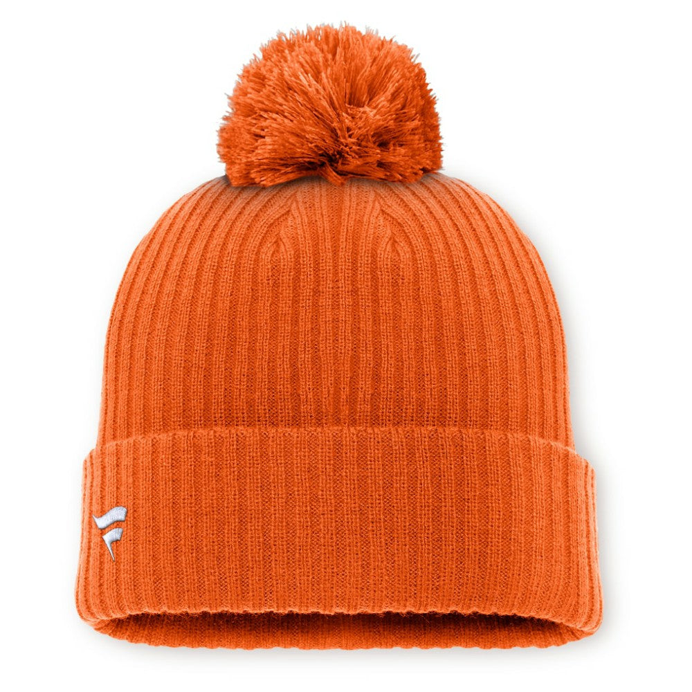 NHL Philadelphia Flyers Fanatics Primary Logo Cuffed Knit Hat with Pom - Orange