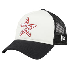 Houston Astros New Era Checkered Flag A-Frame Trucker 9FORTY Adjustable Hat - White/Black Hats