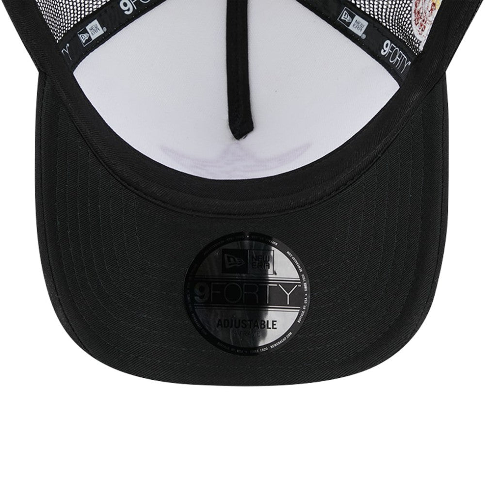 Houston Astros New Era Checkered Flag A-Frame Trucker 9FORTY Adjustable Hat - White/Black Hats