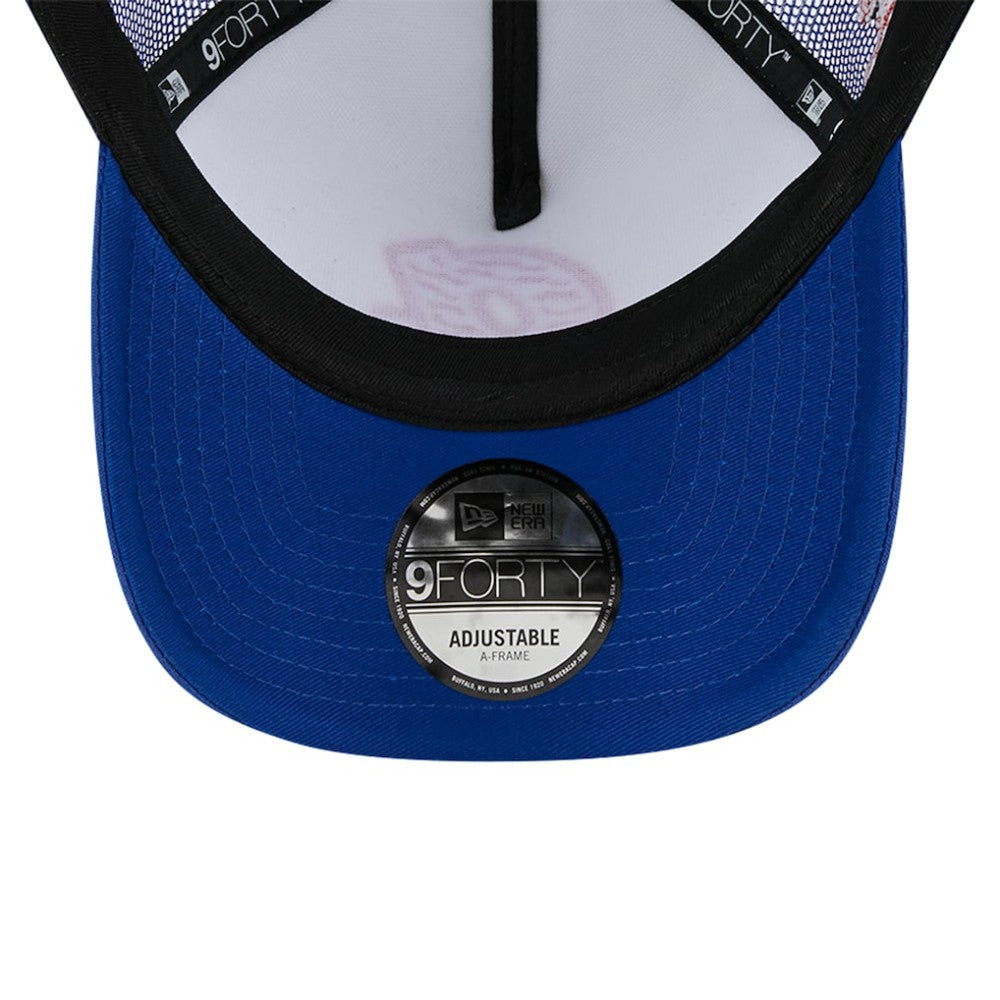 Atlanta Braves New Era Checkered Flag A-Frame Trucker 9FORTY Adjustable Hat - White/Royal Hats