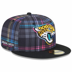 Jacksonville Jaguars New Era 2024 NFL Crucial Catch Plaid 59FIFTY Fitted Hat Black