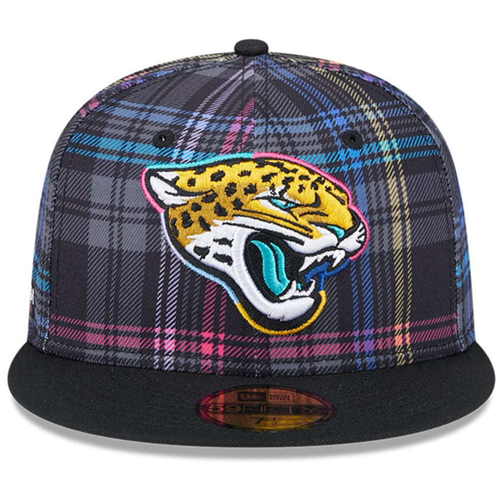 Jacksonville Jaguars New Era 2024 NFL Crucial Catch Plaid 59FIFTY Fitted Hat Black