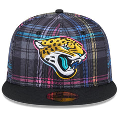 Jacksonville Jaguars New Era 2024 NFL Crucial Catch Plaid 59FIFTY Fitted Hat Black