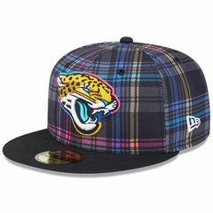 Jacksonville Jaguars New Era 2024 NFL Crucial Catch Plaid 59FIFTY Fitted Hat Black