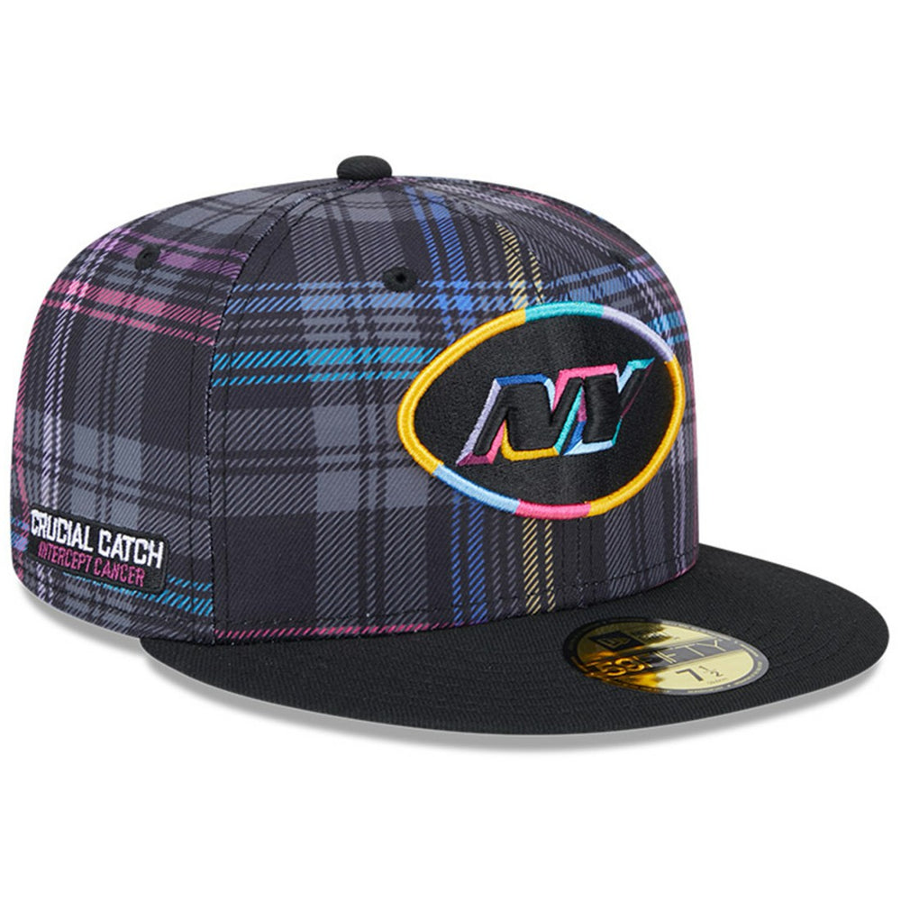 New York Jets New Era 2024 NFL Crucial Catch Plaid 59FIFTY Fitted Hat Black