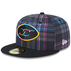 New York Jets New Era 2024 NFL Crucial Catch Plaid 59FIFTY Fitted Hat Black