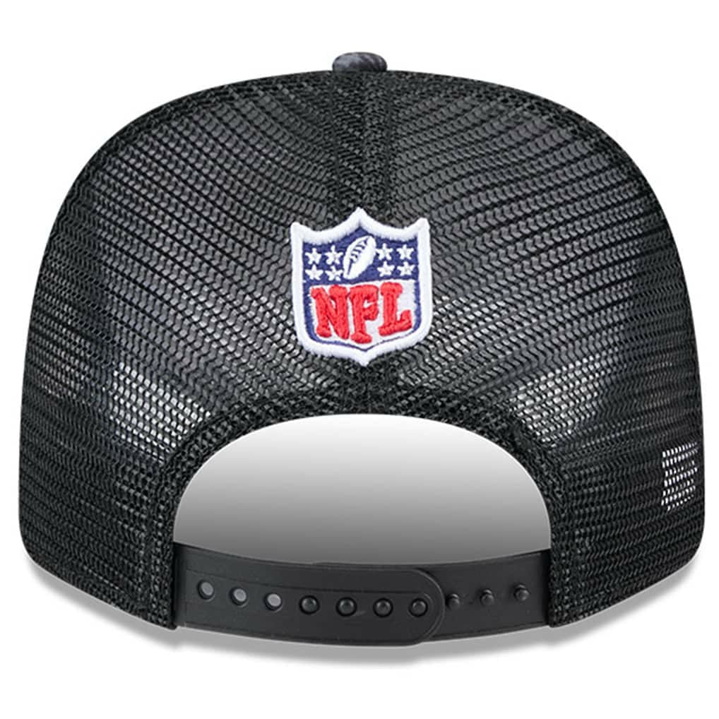 Jacksonville Jaguars New Era 2024 NFL Crucial Catch Plaid 9SEVENTY Trucker Snapback Hat Black
