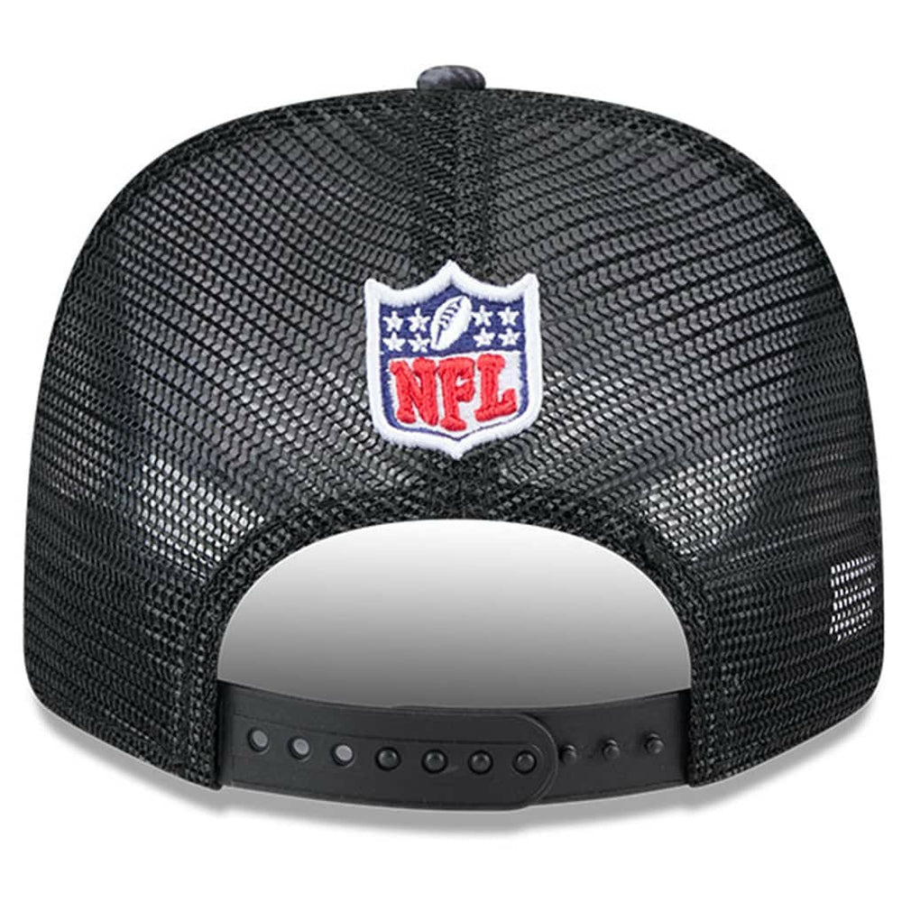 Jacksonville Jaguars New Era 2024 NFL Crucial Catch Plaid 9SEVENTY Trucker Snapback Hat Black