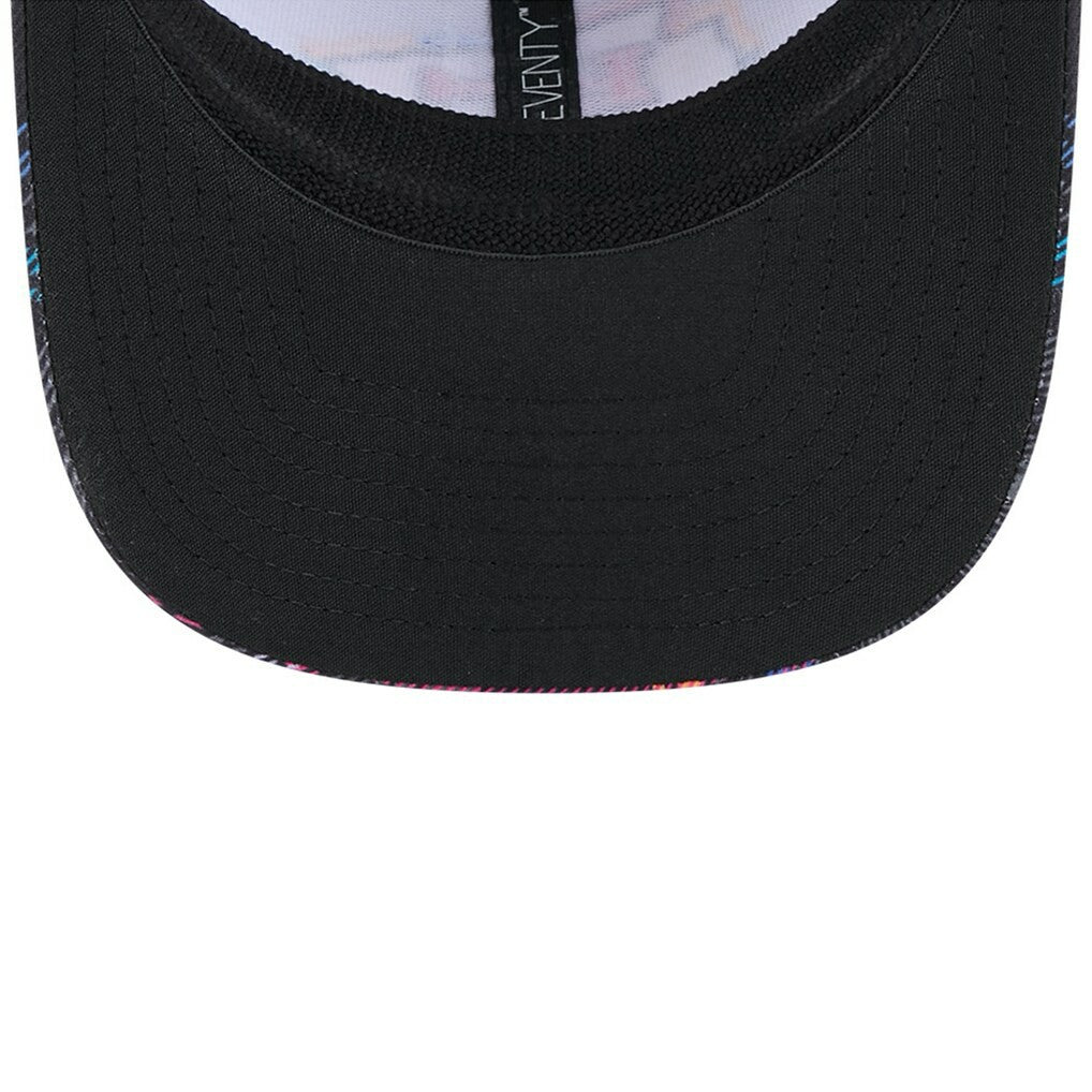 Jacksonville Jaguars New Era 2024 NFL Crucial Catch Plaid 9SEVENTY Trucker Snapback Hat Black