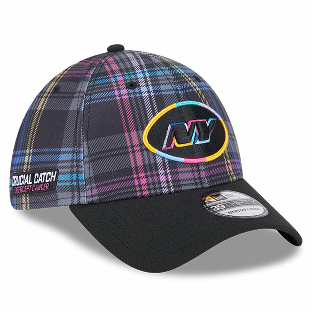 New York Jets New Era 2024 NFL Crucial Catch Plaid 39THIRTY Flex Hat Black