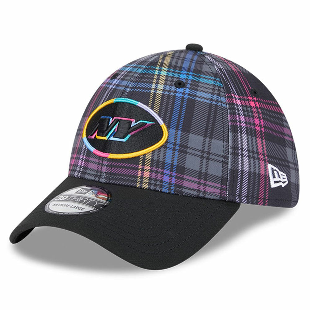New York Jets New Era 2024 NFL Crucial Catch Plaid 39THIRTY Flex Hat Black